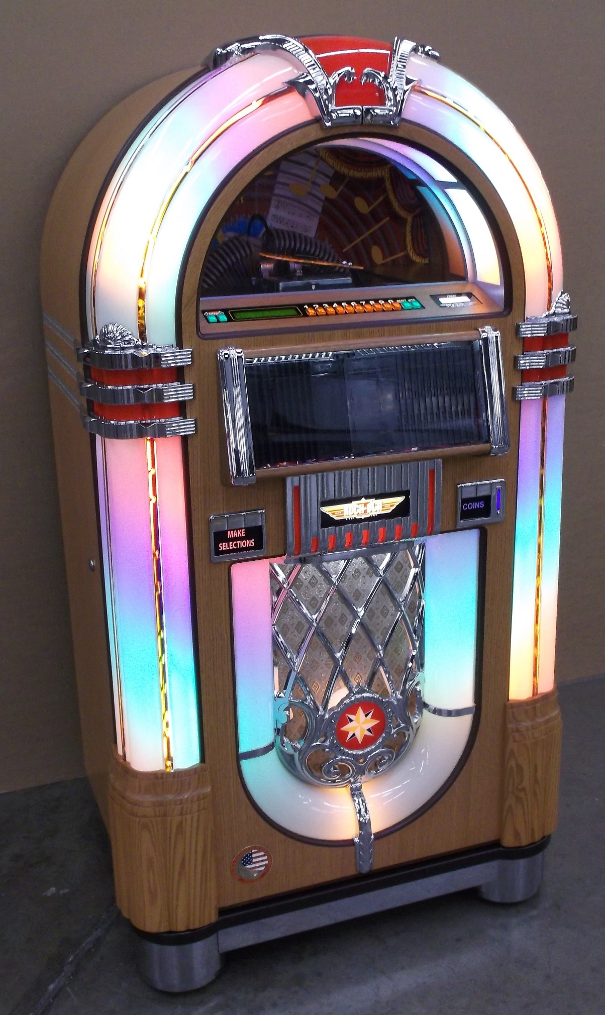 ROCKOLA Nostalgic CD Bubbler Jukebox for sale OAK FINISH! COINOP